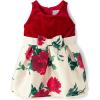 The Children’s Place,and Toddler Short Sleeve Dressy Dress(Red White Floral)