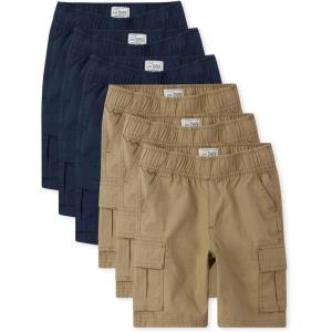 The Children’s Place Baby-Boys Essential Cargo Shorts(Flax/Tidal 6-pack)