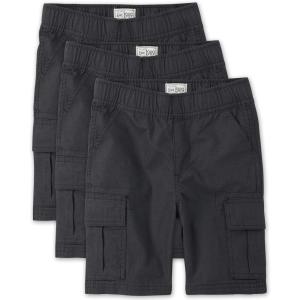 The Children’s Place Baby-Boys Essential Cargo Shorts(Washed Black 3-pack)