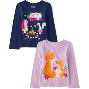 The Children’s Place Baby-Boys and Toddler School Days Short Sleeve Graphic T-Shirts,multipacks(Fox/Camping 2-pack)