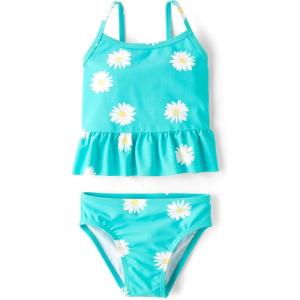 The Children’s Place Baby-Girls and Toddler 2 Piece Tankini Swimsuit(Blue Daisy)