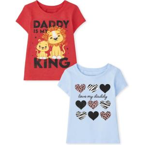 The Children’s Place Baby-Girls and Toddler Assorted Everyday Short Sleeve Graphic T-Shirts,multipacks(Love My Daddy/Daddy King)