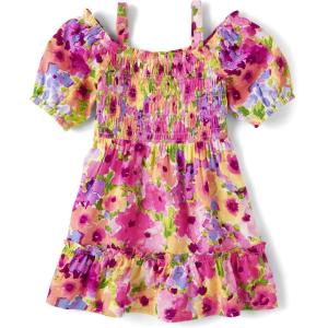 The Children’s Place Baby-Girls and Toddler Tiered Dress, Short Sleeve(Madalyn Floral Cold Shoulder)