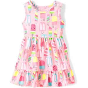 The Children’s Place Baby-Girls and Toddler Tiered Dress, Short Sleeve(Popsicles)