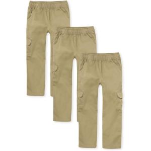 The Children’s Place Boys Pull on Cargo Pants, Multipacks(Flax 3-pack)