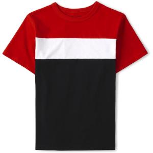 The Children’s Place Boys Short Sleeve Knit T-Shirt(Cupid Arrow Color Block)