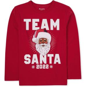 The Children’s Place Unisex-Baby and Toddler All Holidays,Birthdays Long Sleeve Graphic T-Shirts(Christmas Team Santa 22)