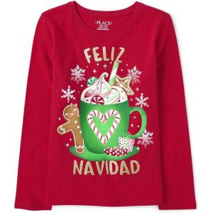 The Children’s Place Unisex-Baby and Toddler All Holidays,Birthdays Long Sleeve Graphic T-Shirts(Feliz Navidad Mug)