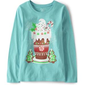 The Children’s Place Unisex-Baby and Toddler All Holidays,Birthdays Long Sleeve Graphic T-Shirts(Festive Holiday Drink)