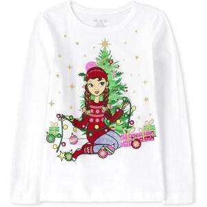 The Children’s Place Unisex-Baby and Toddler All Holidays,Birthdays Long Sleeve Graphic T-Shirts(Girl Christmas Decorations)