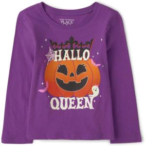 The Children’s Place Unisex-Baby and Toddler All Holidays,Birthdays Long Sleeve Graphic T-Shirts(Halloween Queen)