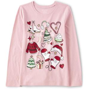 The Children’s Place Unisex-Baby and Toddler All Holidays,Birthdays Long Sleeve Graphic T-Shirts(Holiday Doodle)