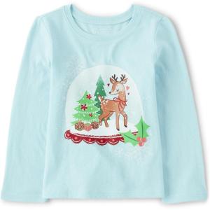 The Children’s Place Unisex-Baby and Toddler All Holidays,Birthdays Long Sleeve Graphic T-Shirts(Holiday Snowglobe)