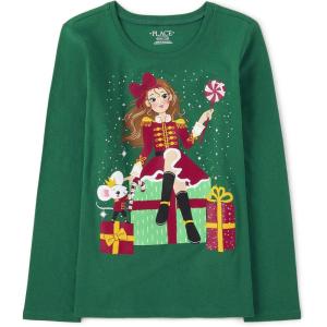 The Children’s Place Unisex-Baby and Toddler All Holidays,Birthdays Long Sleeve Graphic T-Shirts(Nutcraker Girl)