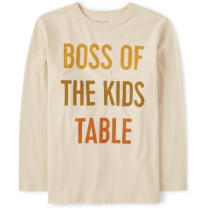 The Children’s Place Unisex-Baby and Toddler All Holidays,Birthdays Long Sleeve Graphic T-Shirts(Thanksgiving Boss)