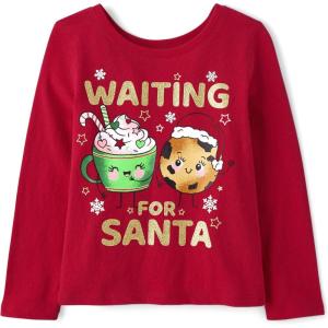 The Children’s Place Unisex-Baby and Toddler All Holidays,Birthdays Long Sleeve Graphic T-Shirts(Waiting for Santa)