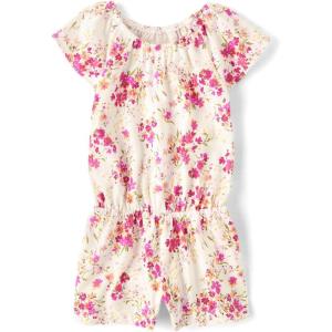 The Children’s Place baby-girls And Toddler Short Sleeve Flutter Shorts Romper(Bunnys Tail Floral)