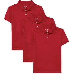 The Children’s Place boys Short Sleeve Soft Jersey Knit Polo,multipacks(Classic Red 3-pack)