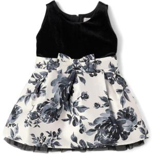 The Children’s Place,and Toddler Short Sleeve Dressy Dress(Black White Floral)