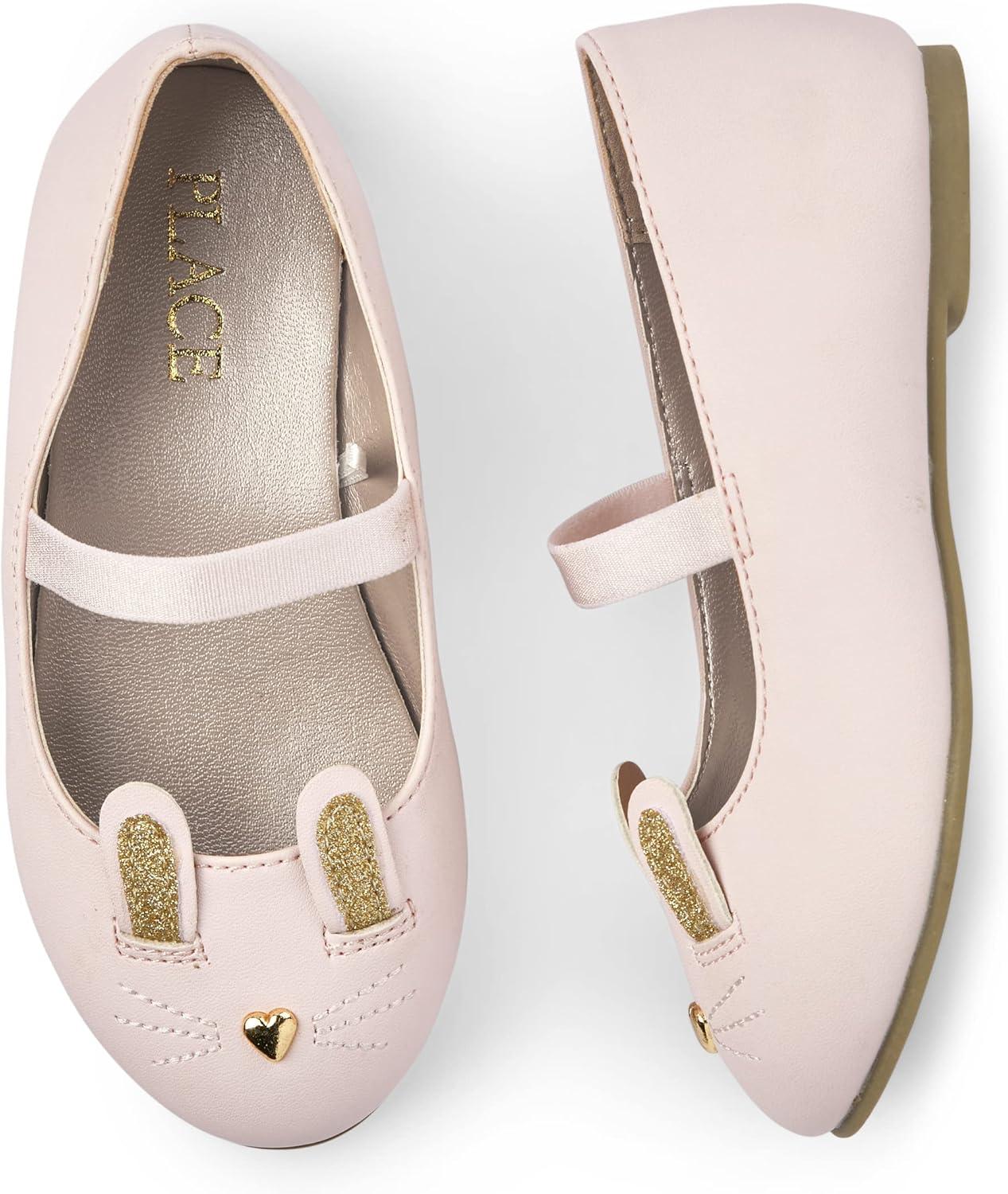 imageThe Childrens Place Girls Closed Toe Ballet FlatBunny Face