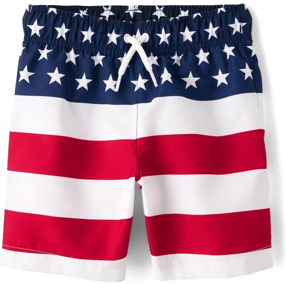 imageThe Childrens Place Boys Swim TrunksAmerican Flag