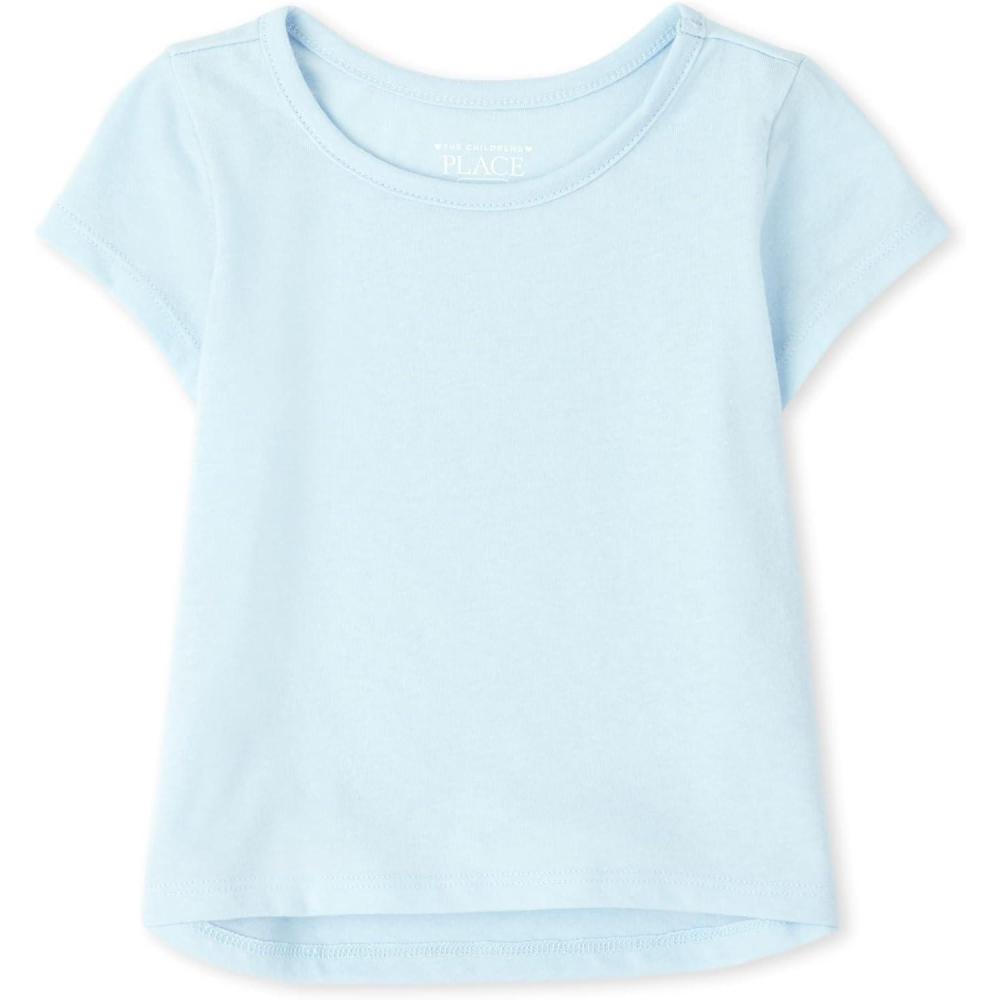 imageThe Childrens Place Girls The Childrens Place Baby and Toddler Girls High Low Basic Layering TeeParty Blue
