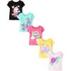 The Children’s Place Baby-Girls and Toddler Trends,Unicorns,Butterflies Short Sleeve Graphic T-Shirts,5 Pack(Girly Animals)