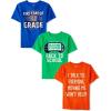 The Children’s Place Boys School,Learning Short Sleeve Graphic T-Shirts,3 Pack(1st Day of 1st Grade/Game Over/I Talk)