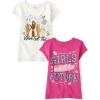 The Children’s Place Girls School Days Short Sleeve Graphic T-Shirts,multipacks(Art Princess/Rainbow Star)