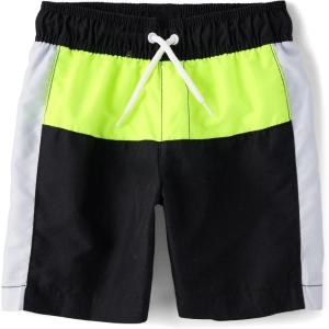 The Children’s Place Boys Swim Trunks(Black Colorblock)