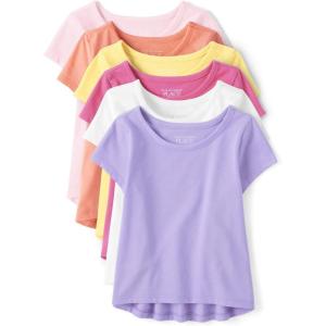 The Children’s Place Girls The Children’s Place Baby and Toddler Girls High Low Basic Layering Tee(Basic Multi Tee 6-pack)