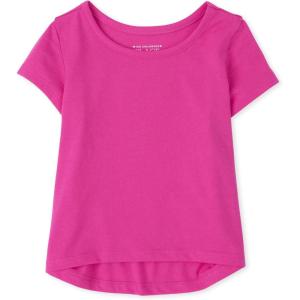 The Children’s Place Girls The Children’s Place Baby and Toddler Girls High Low Basic Layering Tee(Neon Pink)