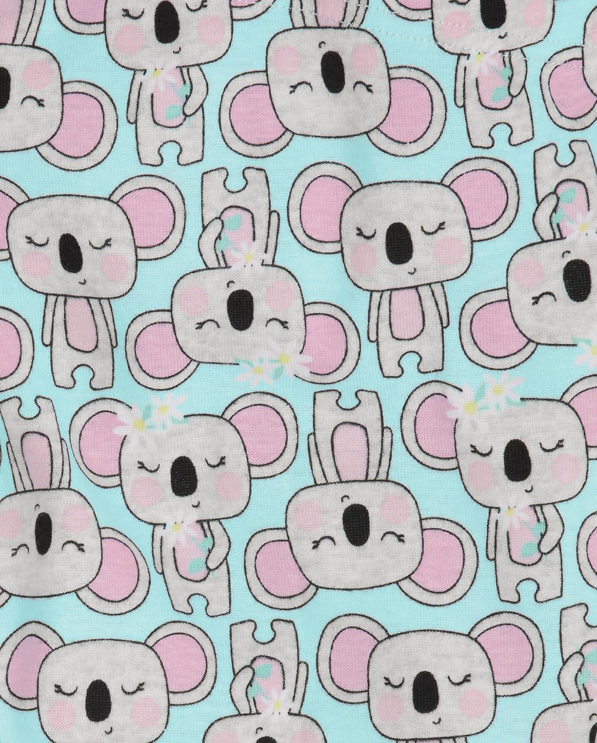 imageThe Childrens Place girls Long Sleeve Top and Pants Snug Fit 100 Cotton 2 Piece Pajama SetKoalaUnicorn 2pack