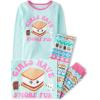 The Children’s Place girls Long Sleeve Top and Pants Snug Fit 100% Cotton 2 Piece Pajama Set(Smore Fun)