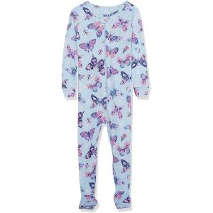 The Children’s Place baby-girls And Toddler Long Sleeve 100% Cotton Zip-front One Piece Footed Pajama(Blue Butterflies)