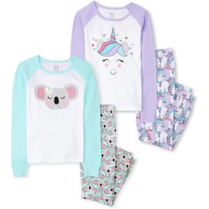 The Children’s Place girls Long Sleeve Top and Pants Snug Fit 100% Cotton 2 Piece Pajama Set(Koala/Unicorn 2-pack)