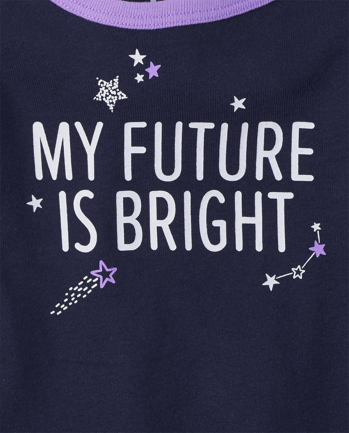 imageThe Childrens Place Baby Girls And Toddler Long Sleeve Top and Pants Snug Fit 100 Cotton 2 Piece Pajama SetMy Future is Bright