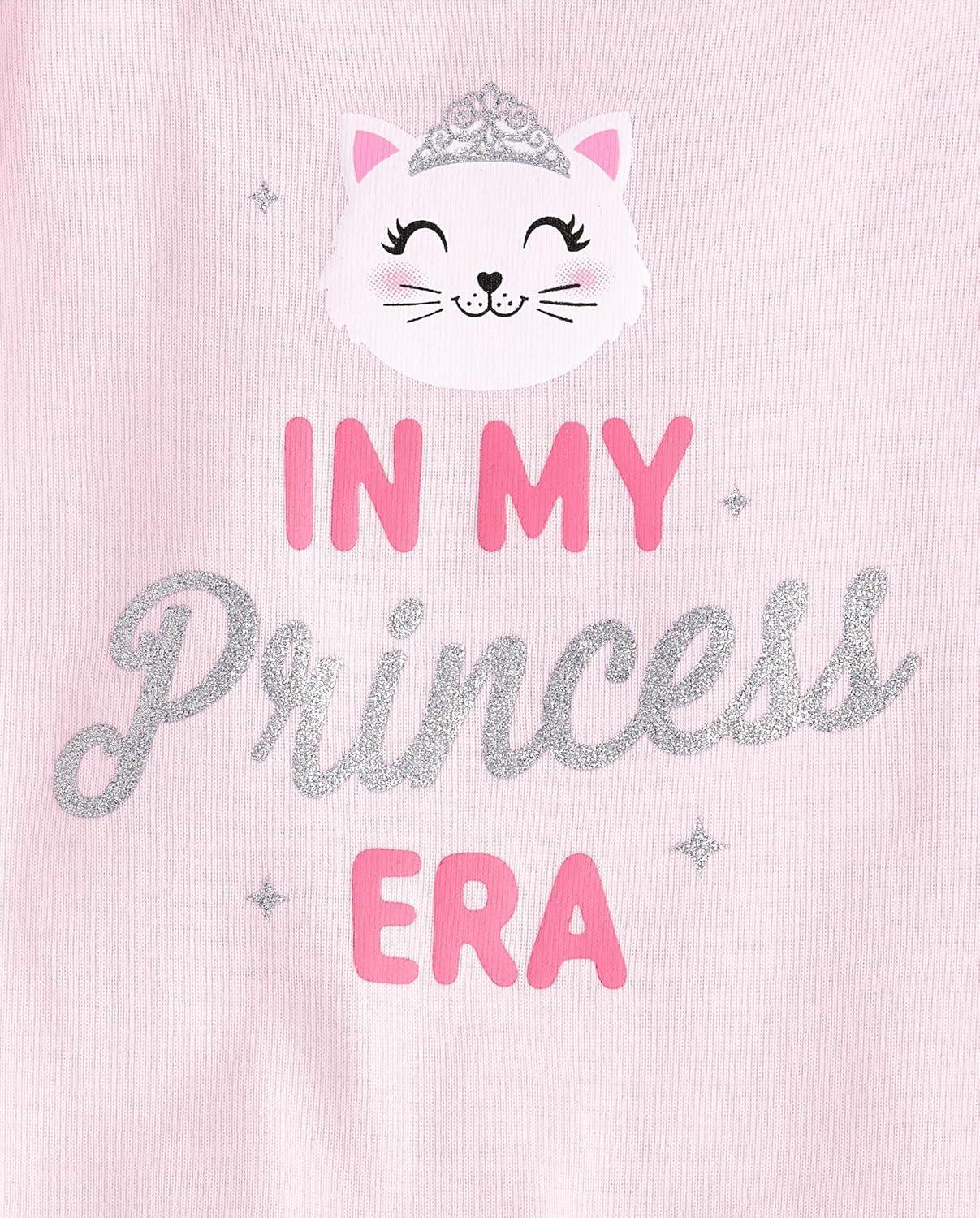 imageThe Childrens Place Baby Girls And Toddler Long Sleeve Top and Pants Snug Fit 100 Cotton 2 Piece Pajama SetPrincess Era