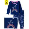 The Children’s Place Baby Girls And Toddler Long Sleeve Top and Pants Snug Fit 100% Cotton 2 Piece Pajama Set(Glow Unicorn)