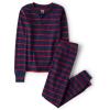 The Children’s Place boys 100% Cotton Long Sleeve Top and Pants,2 Piece Pajama Set(Ruby Stripe Henley)
