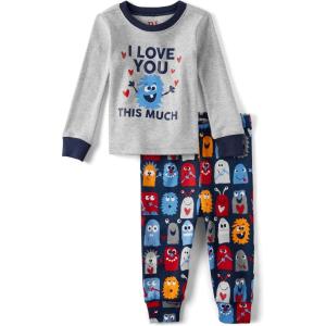 The Children’s Place baby-girls And Toddler Valentine’s Day Snug Fit 100% Cotton Pajama(Vday Love Monster 2-piece)