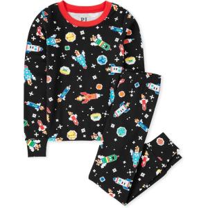 The Children’s Place boys 100% Cotton Long Sleeve Top and Pants,2 Piece Pajama Set(Allover Space)