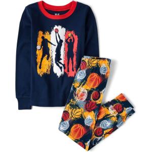 The Children’s Place boys 100% Cotton Long Sleeve Top and Pants,2 Piece Pajama Set(Basketball)