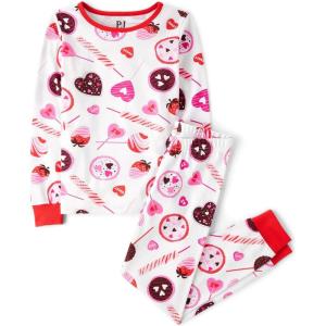 The Children’s Place girls The Children’s Place Girls Long Sleeve 2 Piece Snug Fit Cotton Pajamas(Candy)