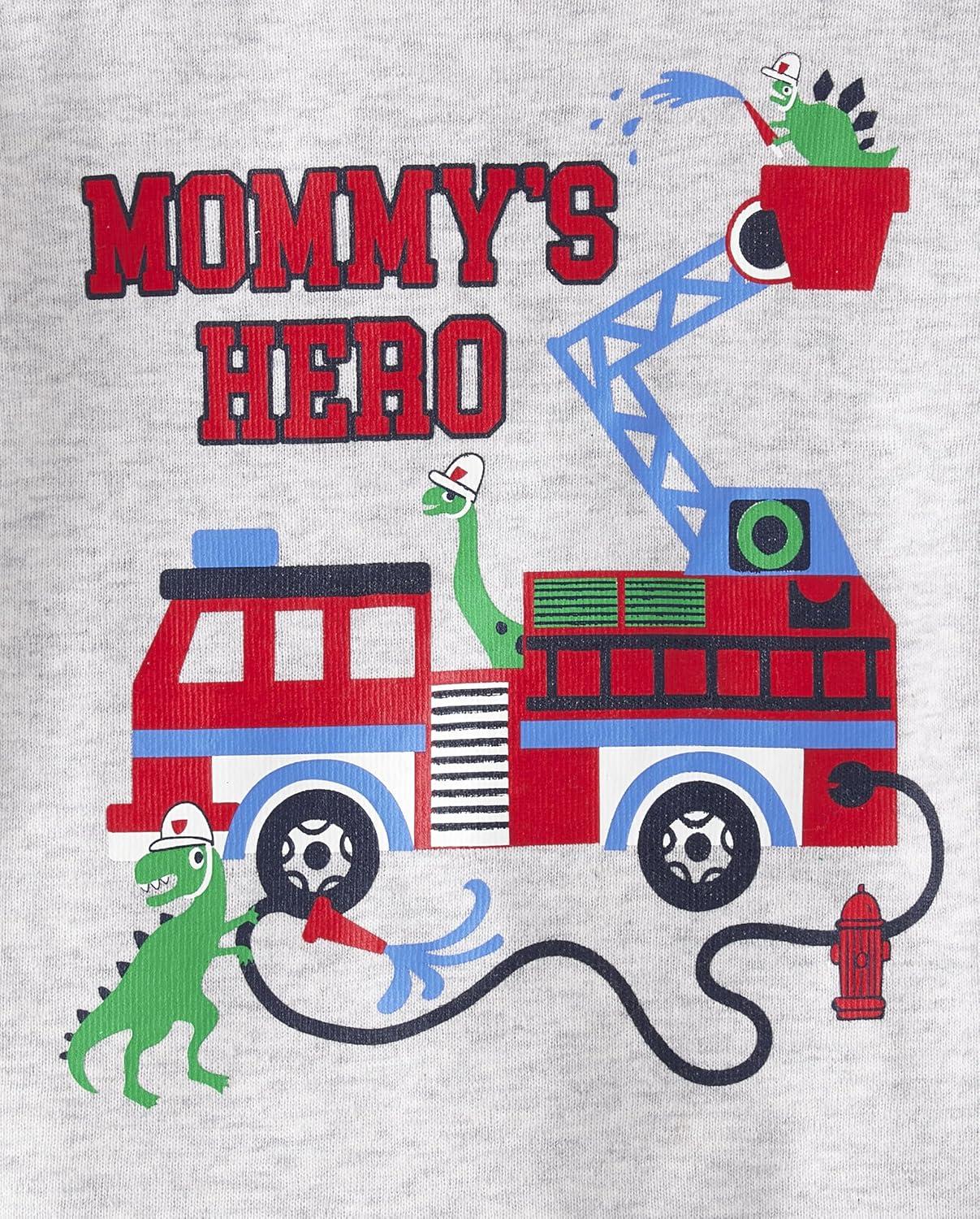 imageThe Childrens Place babyboys And Toddler Long Sleeve Top and Pants Snug Fit 100 Cotton 4 Piece Pajama SetRescue SquadMoms Hero