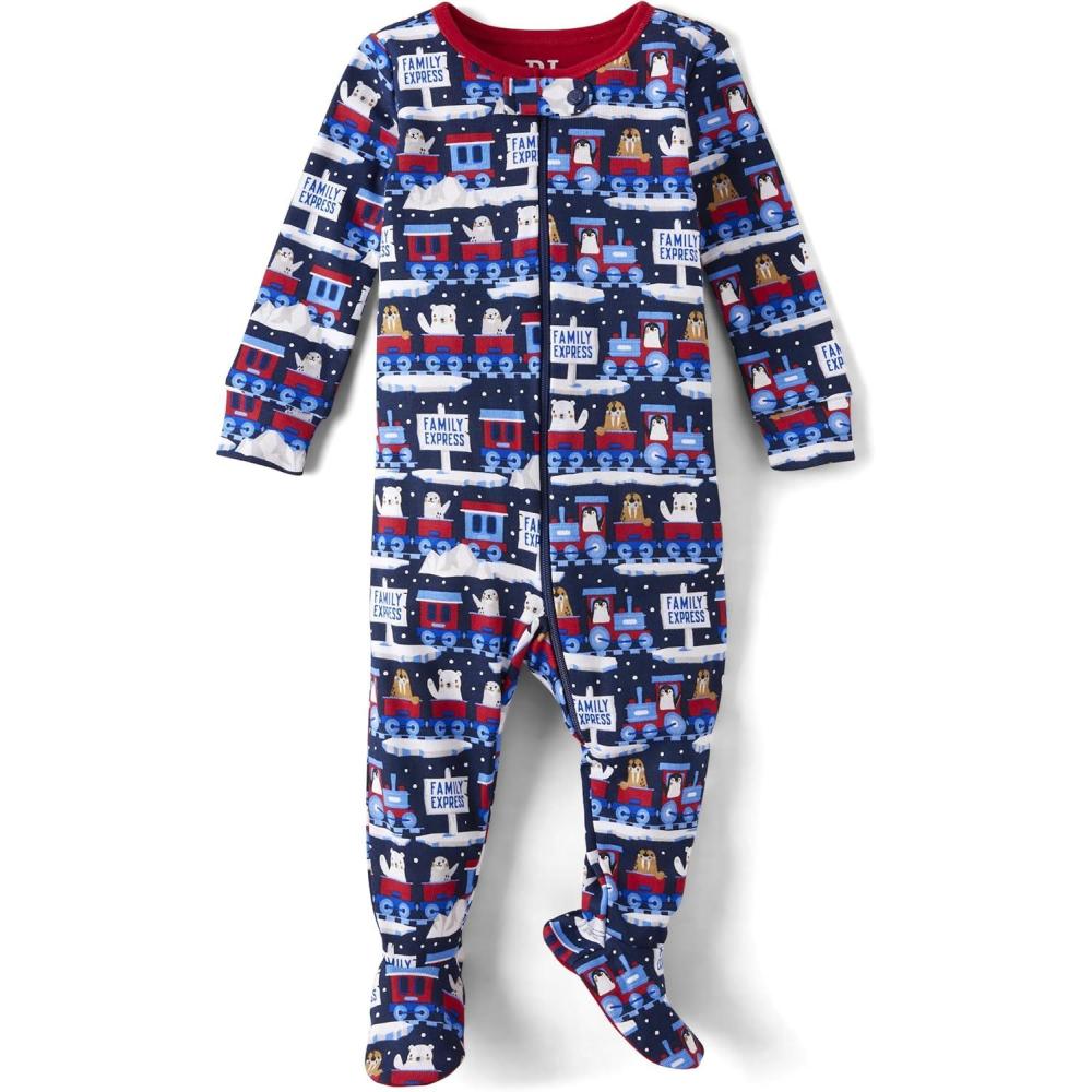 imageAnd Toddler 100 Cotton Long Sleeve Zip Front One Piece Footed Pajamassleep amp PlayFamily Express