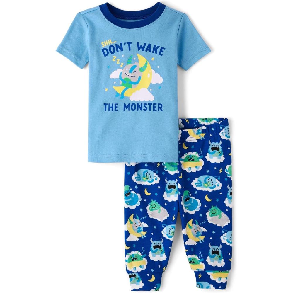 imageAnd Toddler Snug Fit 100 Cotton Short Sleeve Top and Pants 2 Piece Pajama SetDont Wake the Monster
