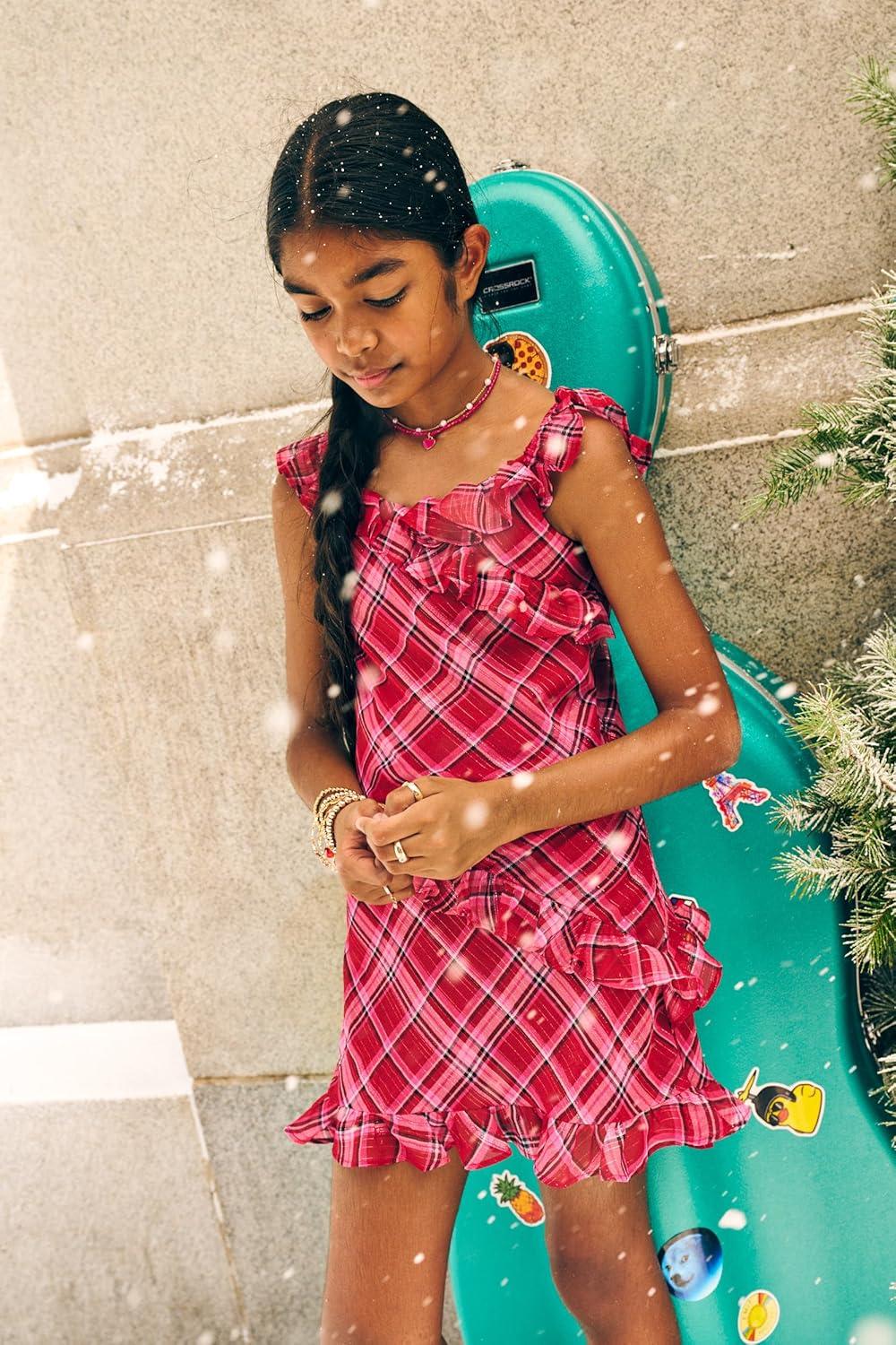 imageThe Childrens Place Girls Dressy Dress SleevelessRed Ochre