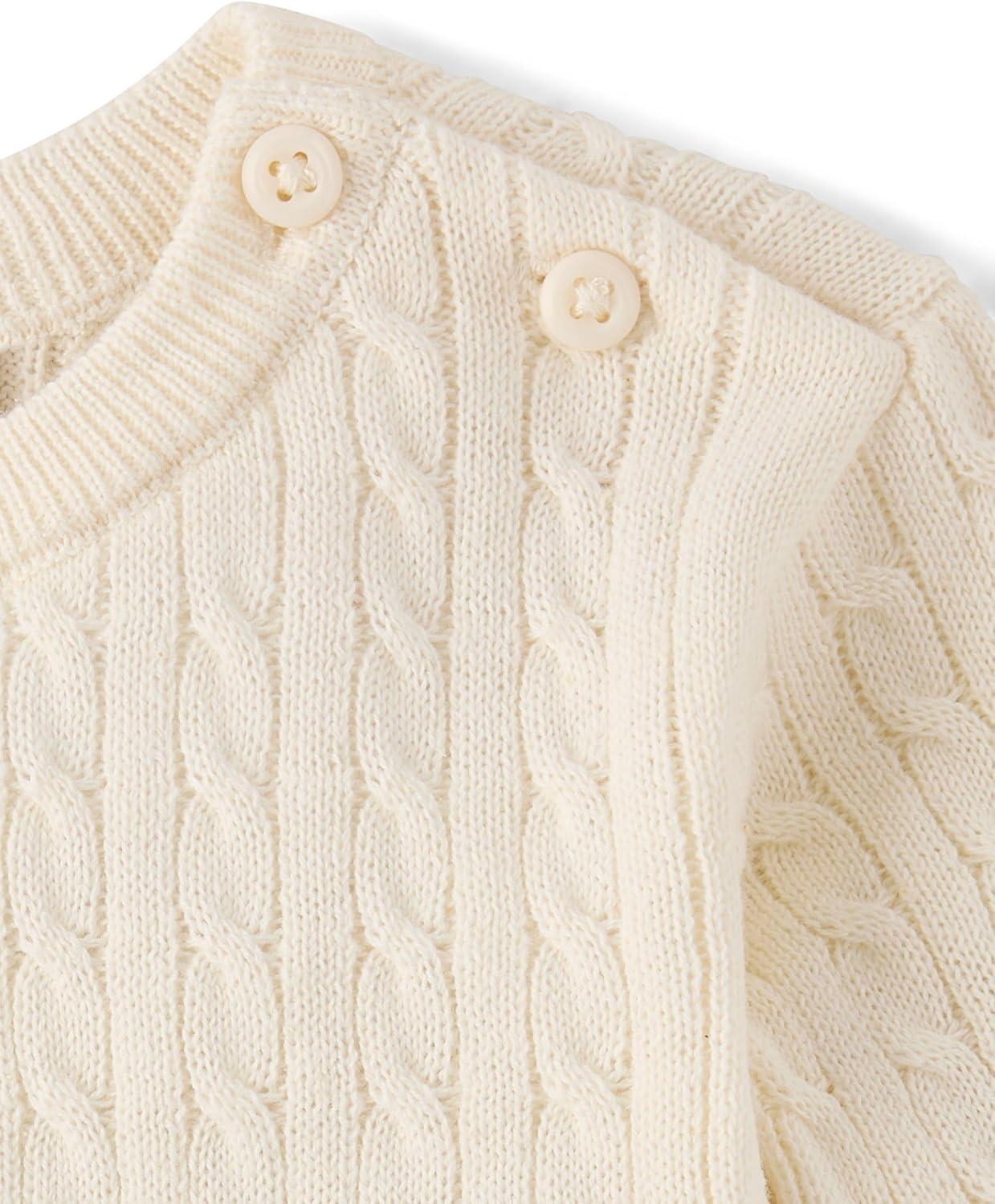 imageThe Childrens Place babygirls And Newborn Long Sleeve Sweater and Pants 2 Piece Playwear SetWhite Daisy