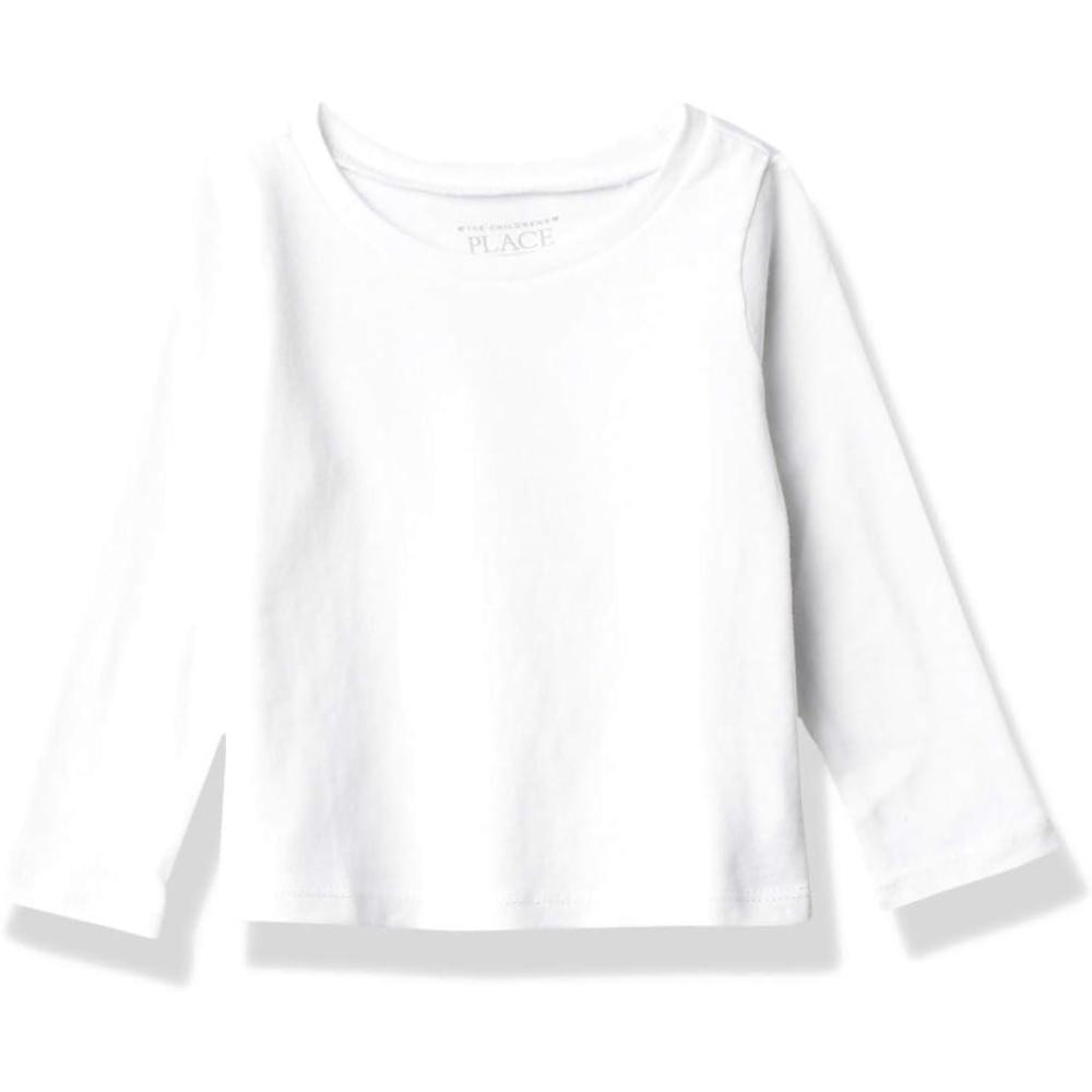 imageThe Childrens Place BabyGirls and Toddler Basic Long Sleeve Layering TeesWhite 2pack
